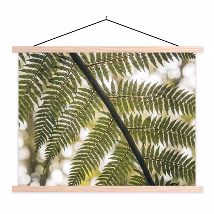 Plant - Blad - Natuur - Groen - Detail textielposter latten blank klein -3d