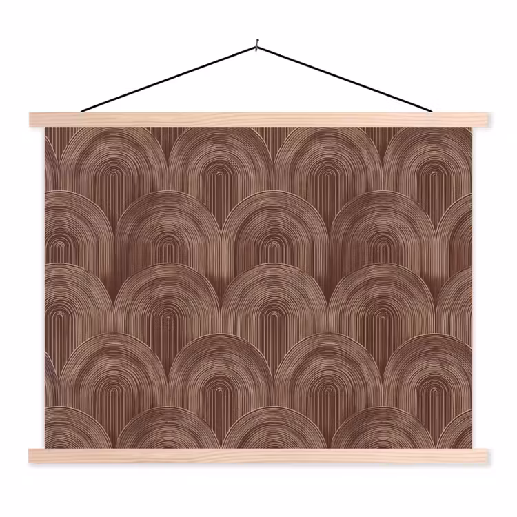 Ritmisch - Effect - Bruin textielposter latten blank klein 122 -3d