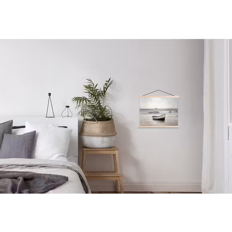 Roeiboot - Zee - Horizon textielposter latten blank klein -woonkamer