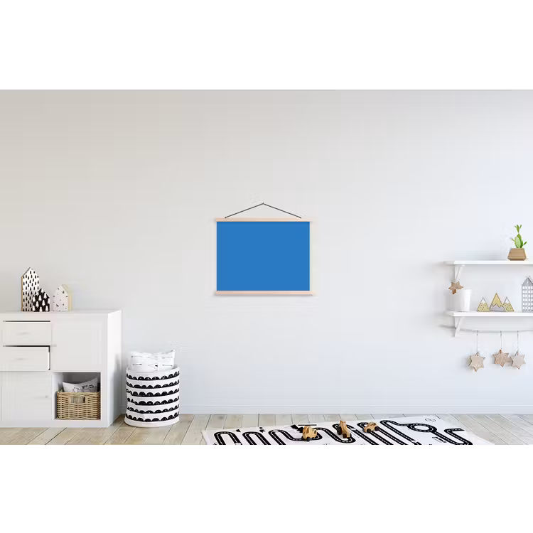 Royal - Blue - Blauw textielposter latten blank klein 122 -kinderkamer