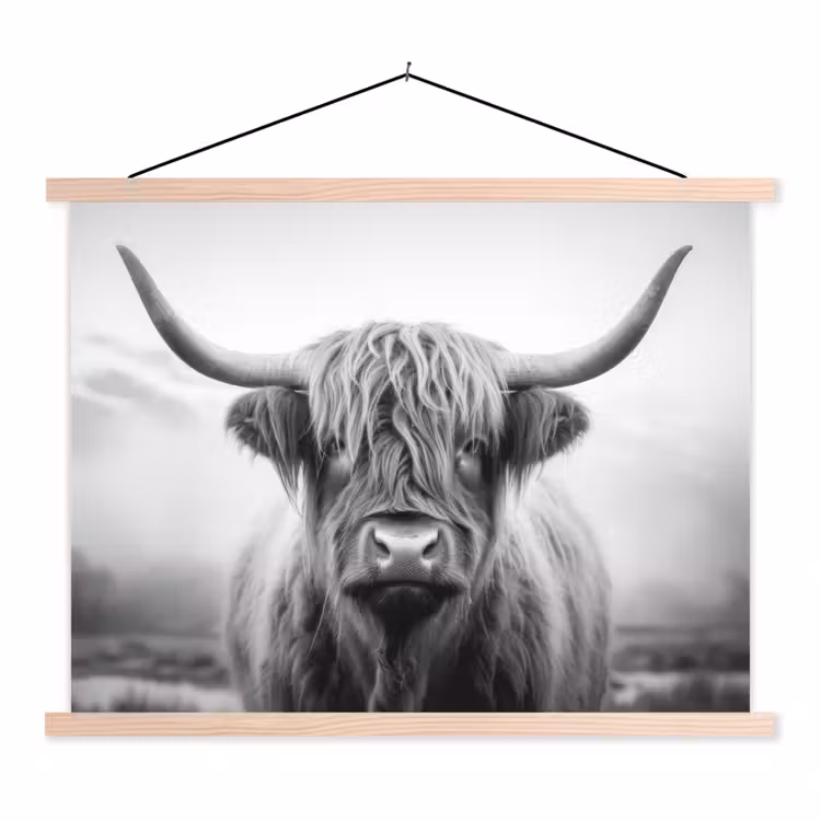 HOOFD textielposter latten blank klein -3d