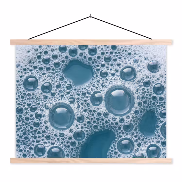 Schuim - Water - Textuur textielposter latten blank klein -3d