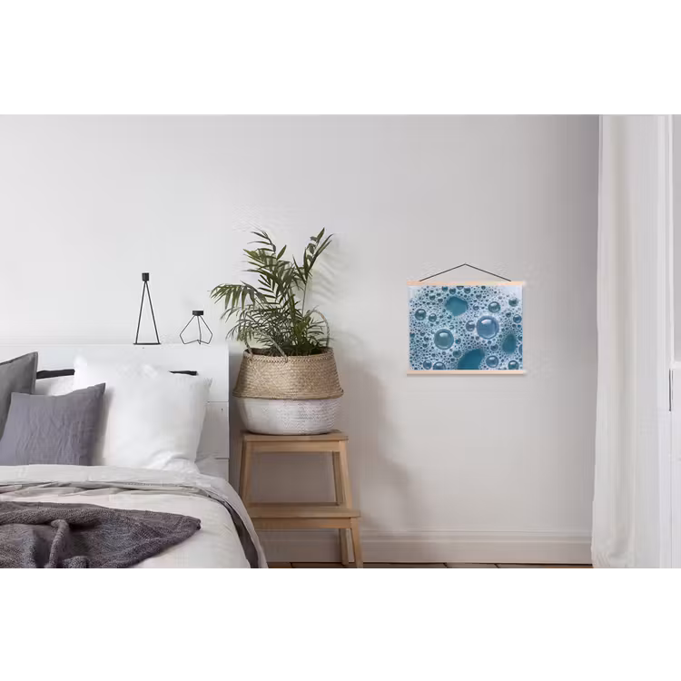 Schuim - Water - Textuur textielposter latten blank klein -woonkamer