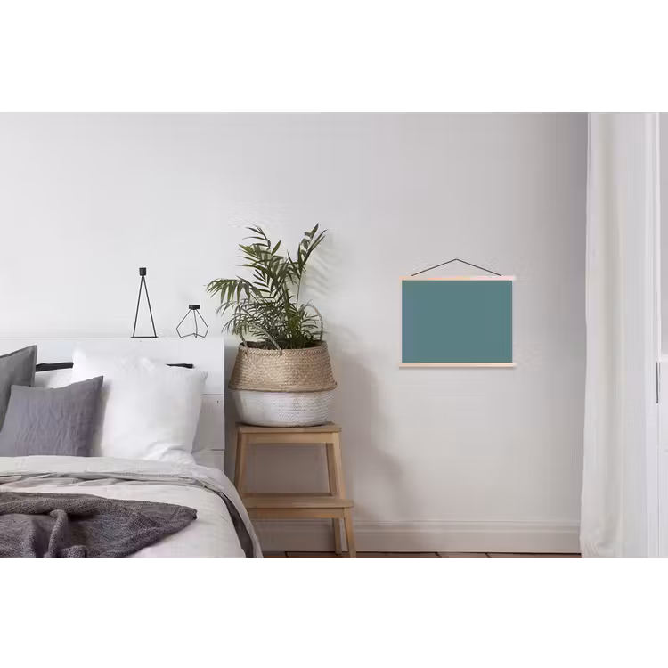 Serene - Teal - Blauw textielposter latten blank klein 122 -woonkamer