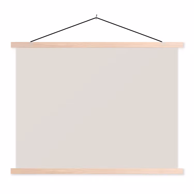 Silent - Sandstone - Grijs textielposter latten blank klein 122 -3d