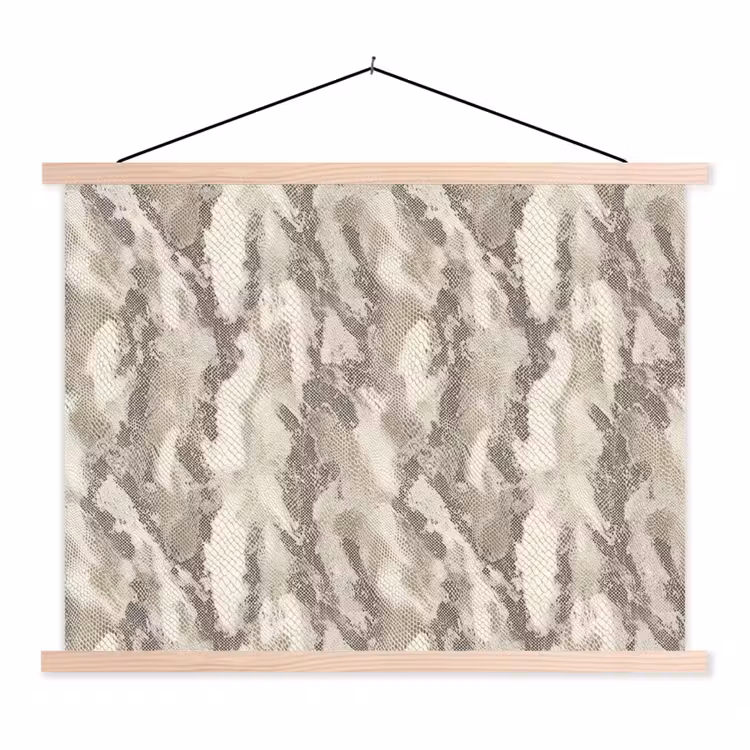 Slang - Patroon - Taupe textielposter latten blank klein 122 -3d