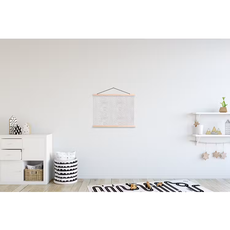Slang - Patroon - Wit textielposter latten blank klein 122 -kinderkamer