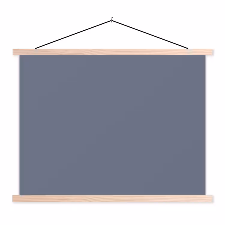 Slate - Whisper - Blauw textielposter latten blank klein 122 -3d