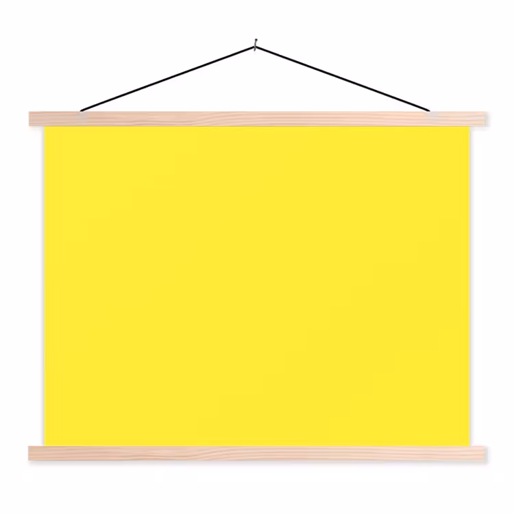 Soft - Custard - Geel textielposter latten blank klein 122 -3d
