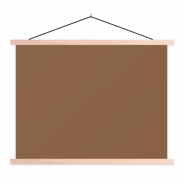 Soft - Walnut - Bruin textielposter latten blank klein 122 -3d