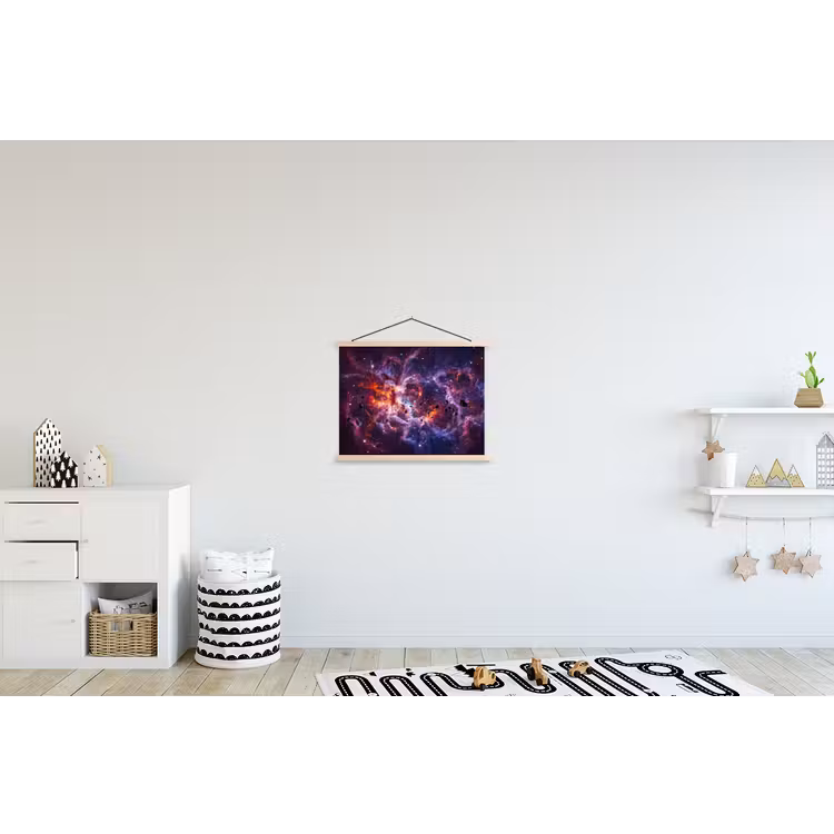 Space - Stars - Abstract - Colorful textielposter latten blank klein -kinderkamer