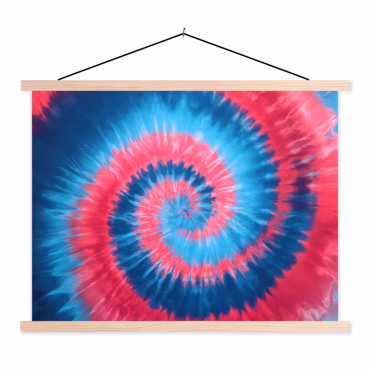 Spiraal - Roze - Draaiend textielposter latten blank klein -3d