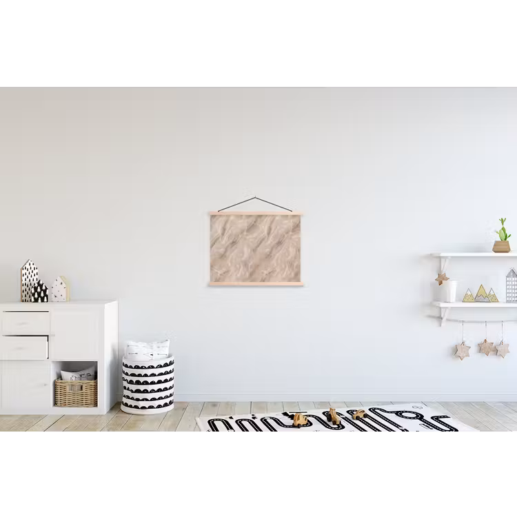 Steen - Golvend - Abstract - Beige textielposter latten blank klein -kinderkamer