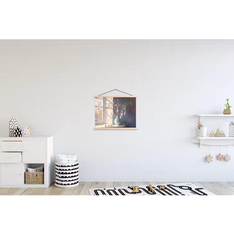 Stilleven - Vaas - Paastak textielposter latten blank klein -kinderkamer
