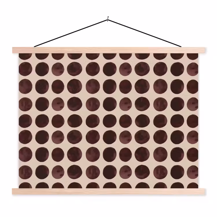 Stippen - Patroon - Bruin textielposter latten blank klein 122 -3d