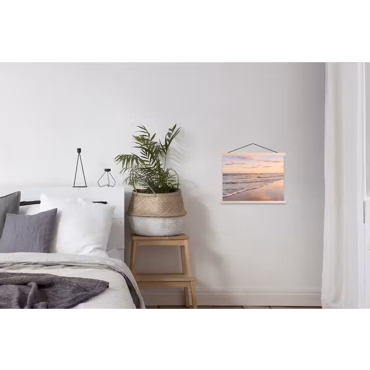 Strand - Branding - Wolken textielposter latten blank klein -woonkamer