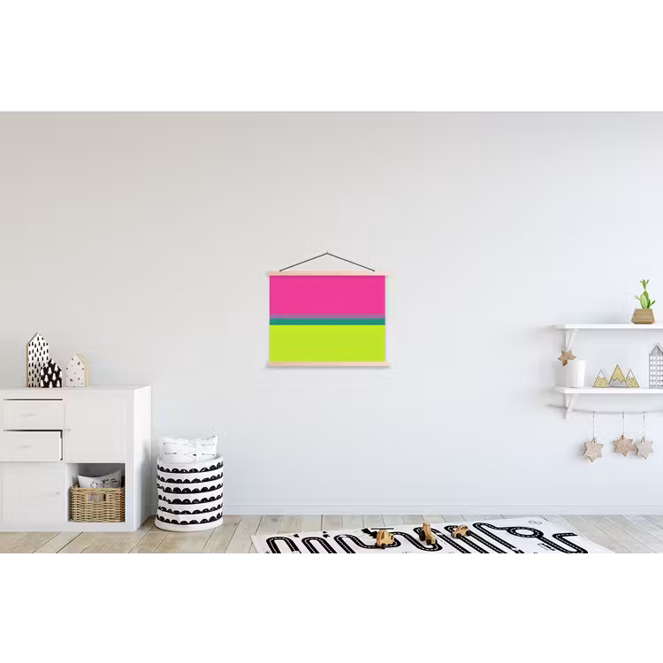 Strepen - Modern - Kleurrijk textielposter latten blank klein -kinderkamer