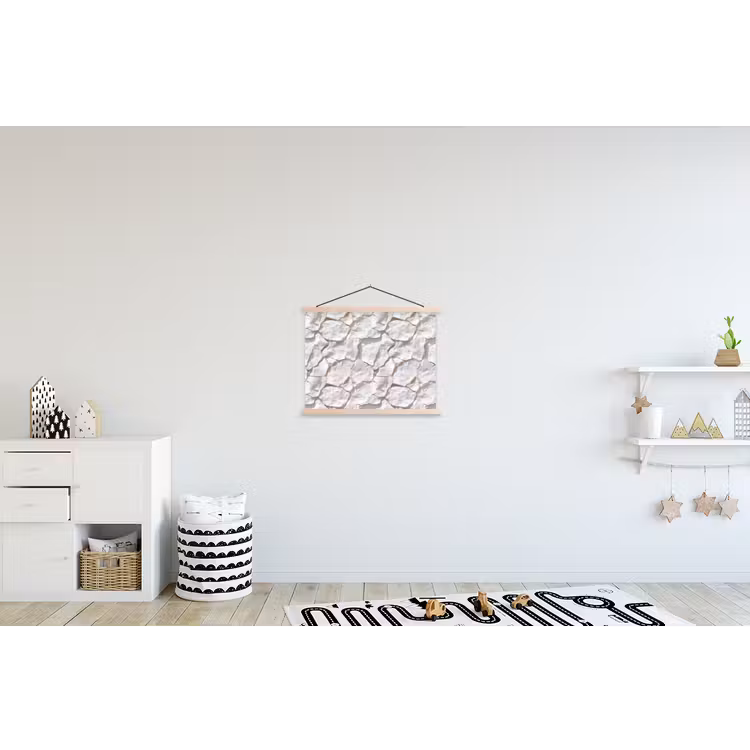 Structuur - Rots - Wit textielposter latten blank klein 122 -kinderkamer