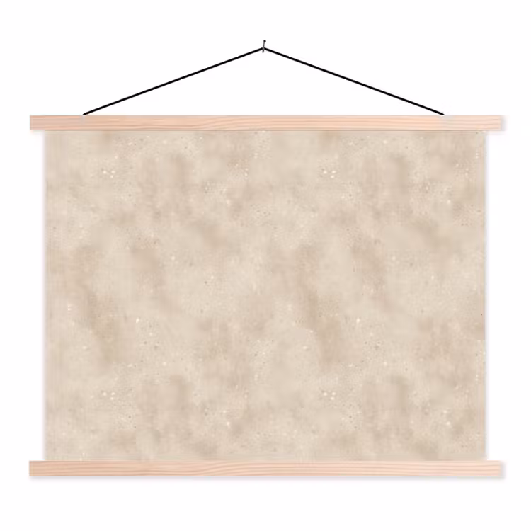 Structuur - Spikkels - Beige textielposter latten blank klein 122 -3d