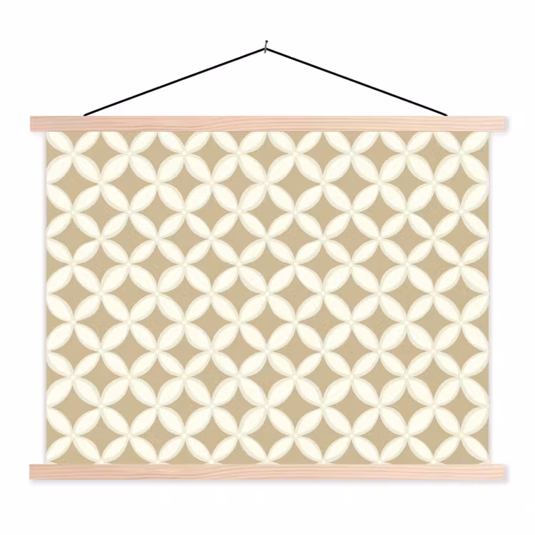 Symmetrisch - Motief - Beige textielposter latten blank klein 122 -3d