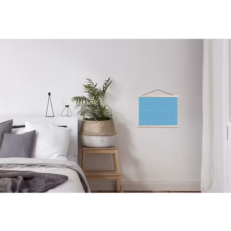 Tegel - Langwerpig - Patroon - Blauw textielposter latten blank klein 122 -woonkamer