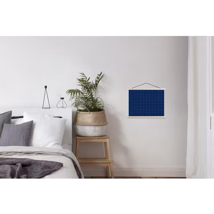Tegel - Patroon - Blauw textielposter latten blank klein 122 -woonkamer