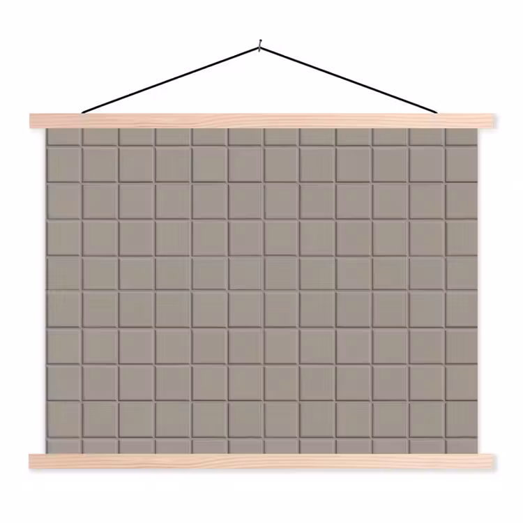 Tegel - Patroon Kiezel - Grijs textielposter latten blank klein 122 -3d