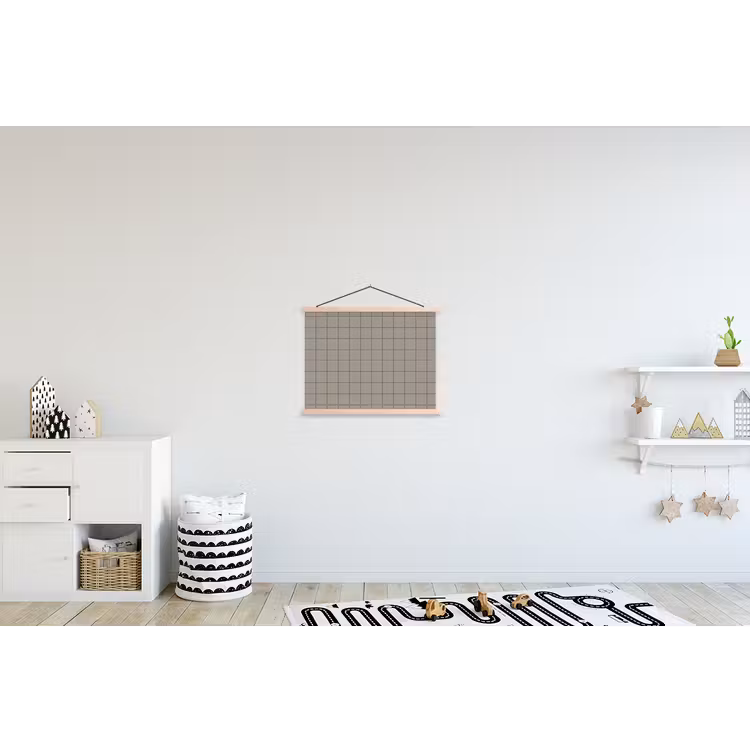 Tegel - Patroon Kiezel - Grijs textielposter latten blank klein 122 -kinderkamer