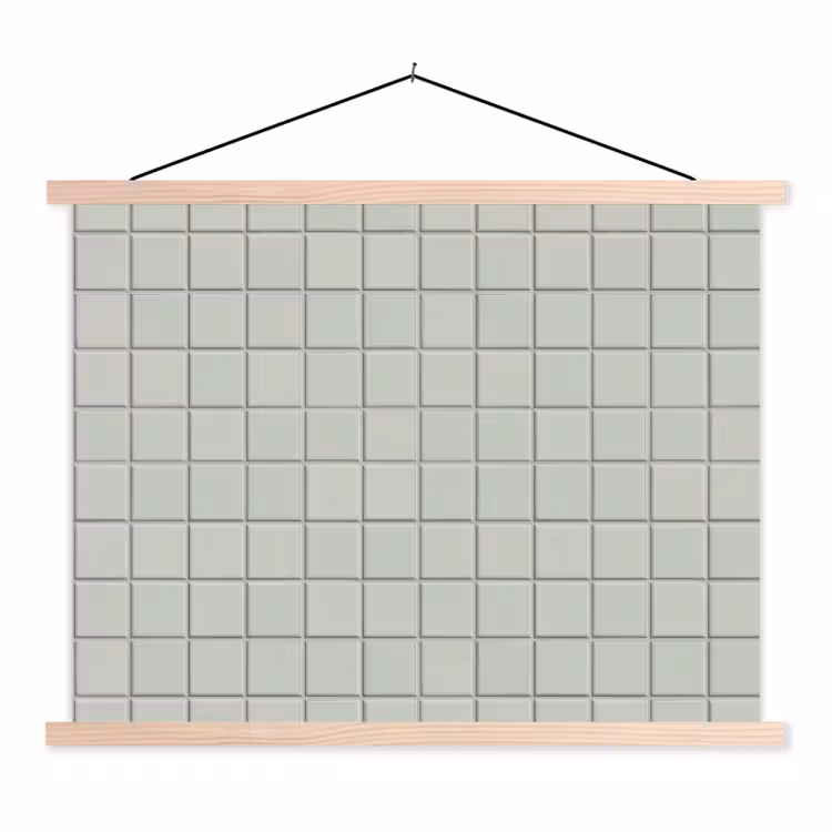 Tegel - Patroon - Lichtgroen textielposter latten blank klein 122 -3d