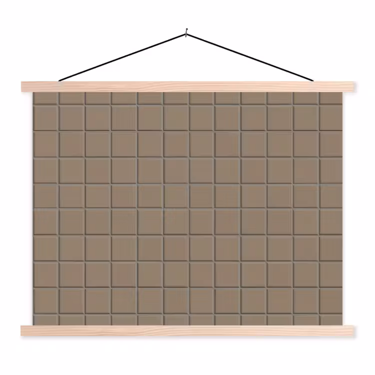 Tegel - Patroon - Taupe textielposter latten blank klein 122 -3d