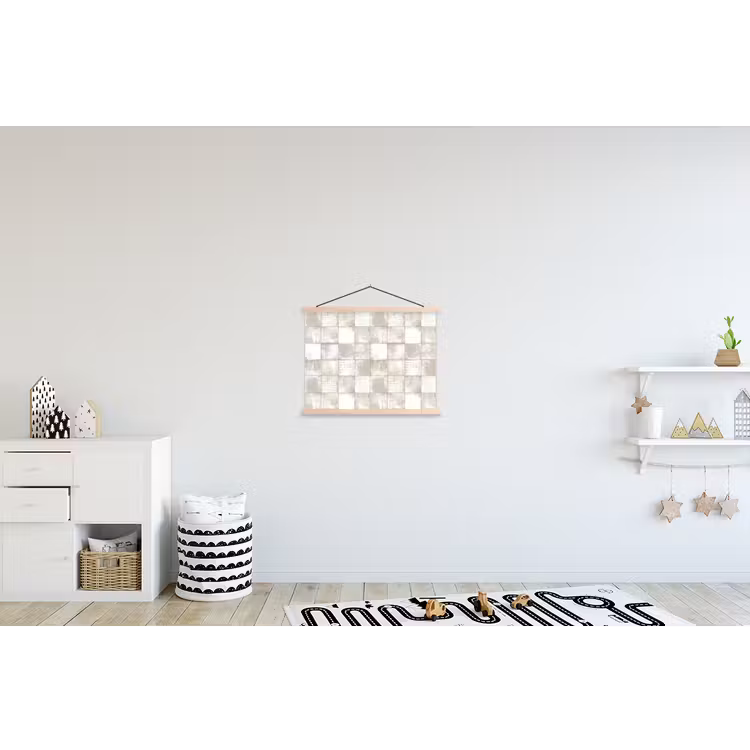 Tegel - Patroon - Verweerd textielposter latten blank klein 122 -kinderkamer