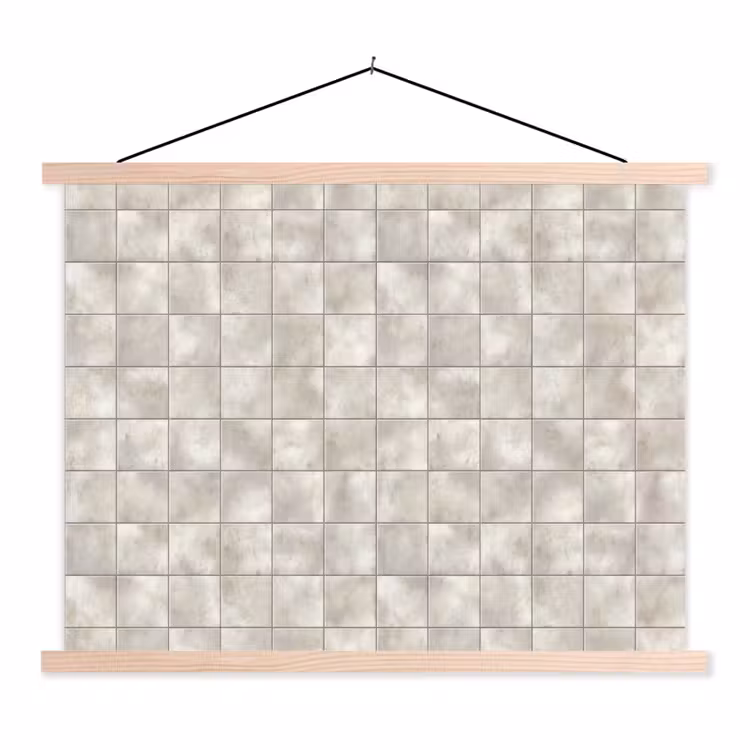 Tegels - Natuurlijk - Grijs textielposter latten blank klein 122 -3d