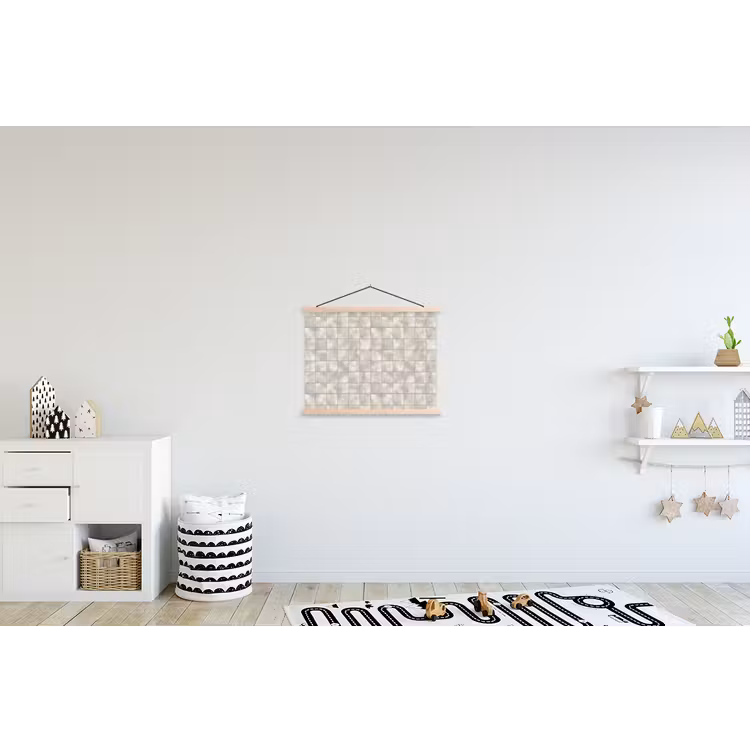 Tegels - Natuurlijk - Grijs textielposter latten blank klein 122 -kinderkamer
