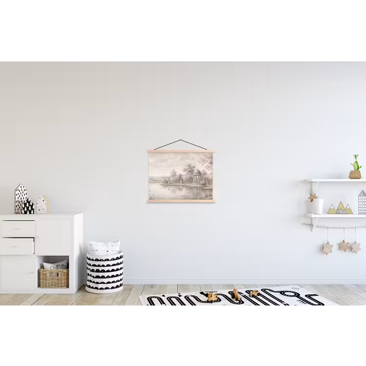 Terras - Water - Natuur - Landschap textielposter latten blank klein -kinderkamer