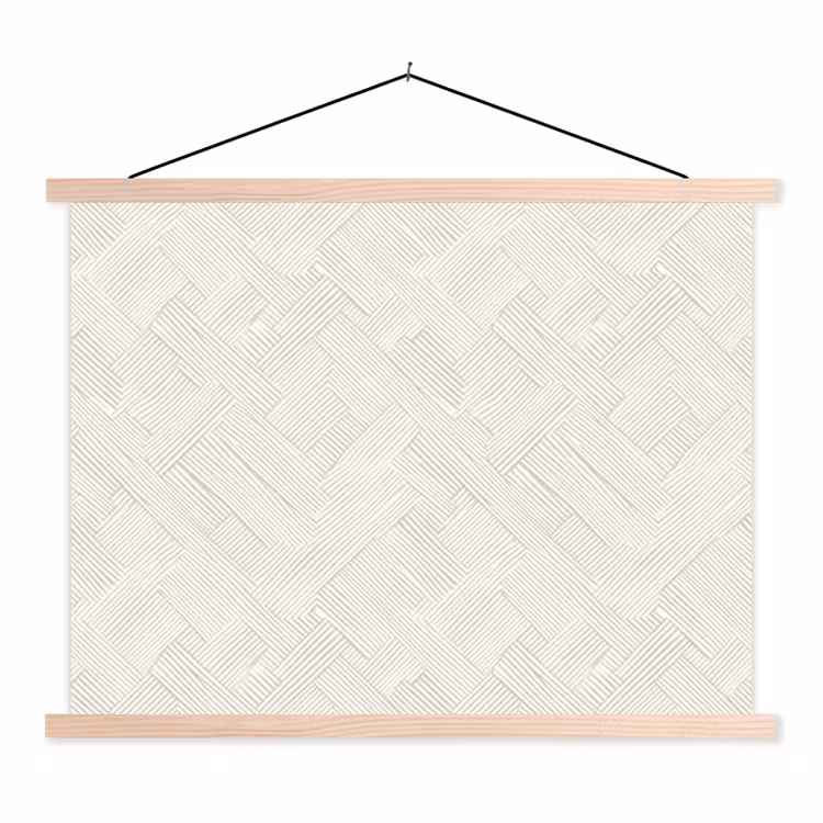 Textuur - Abstract - Beige textielposter latten blank klein 122 -3d