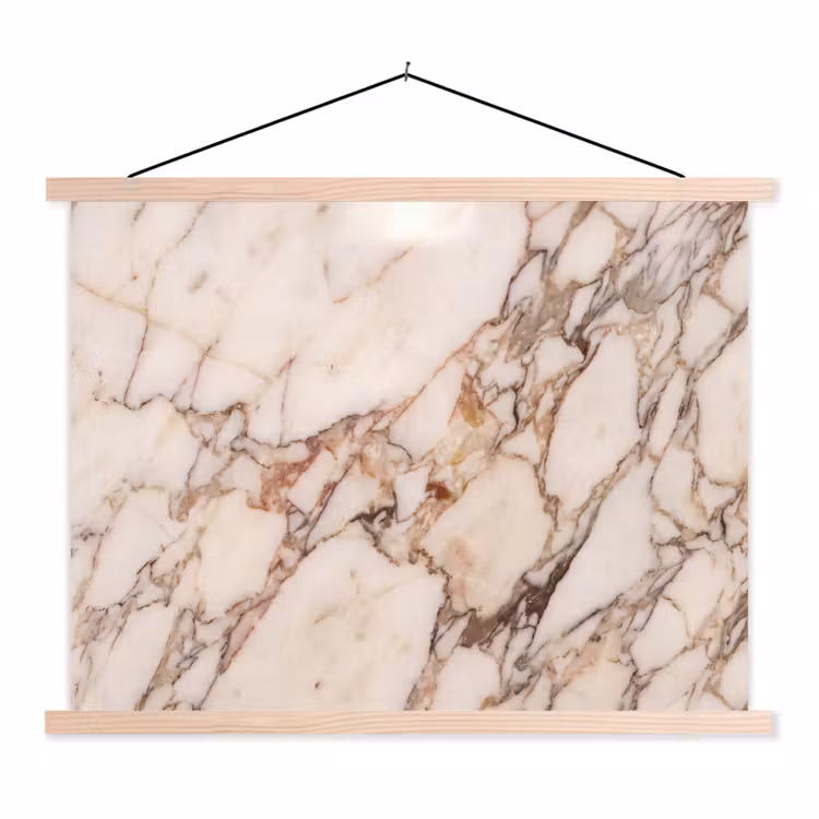 Textuur - Gesteente - Aderen - Abstract - Wit textielposter latten blank klein -3d