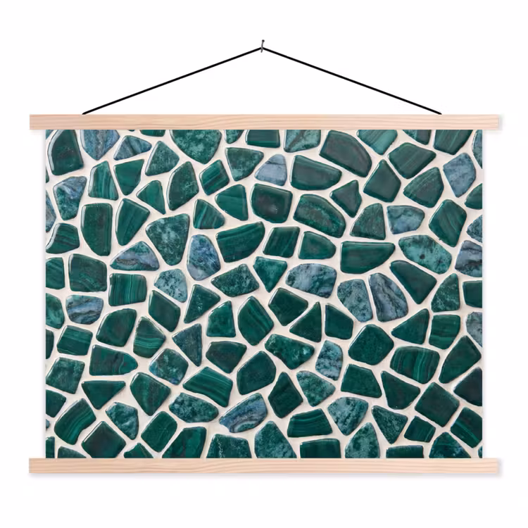 Textuur - Steen - Groen - Abstract - Patroon textielposter latten blank klein -3d