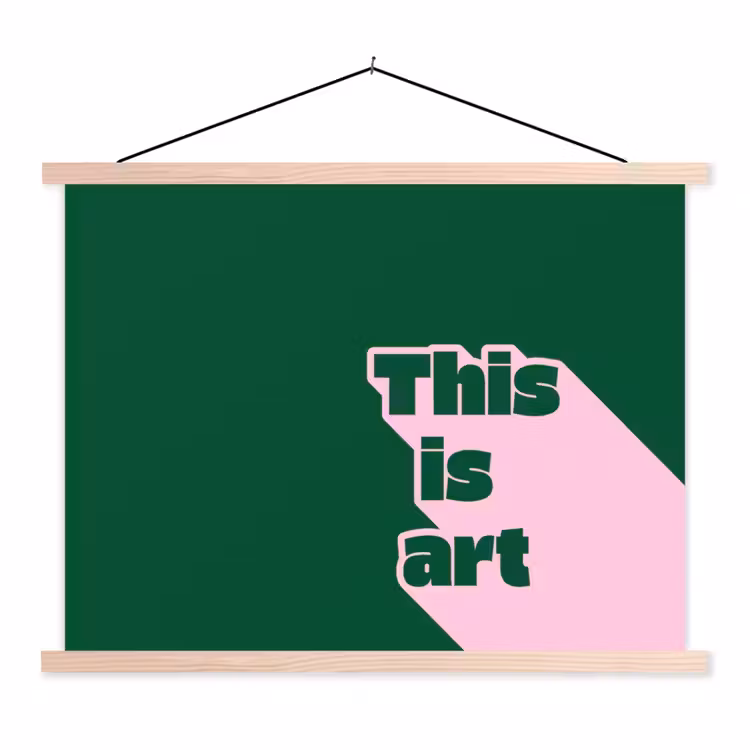 This is art - Schaduw - Roze textielposter latten blank klein -3d