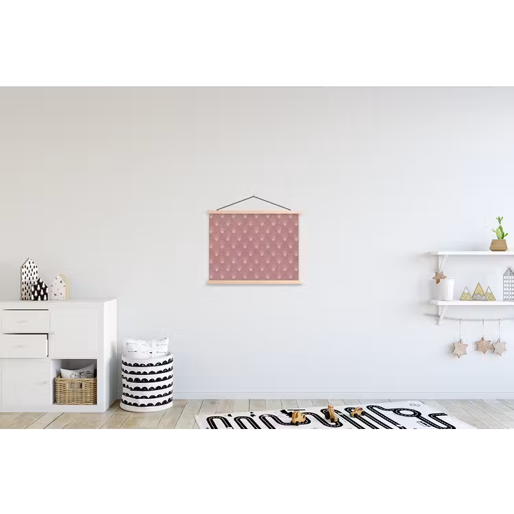 Trendy - Patroon - Roze textielposter latten blank klein 122 -kinderkamer