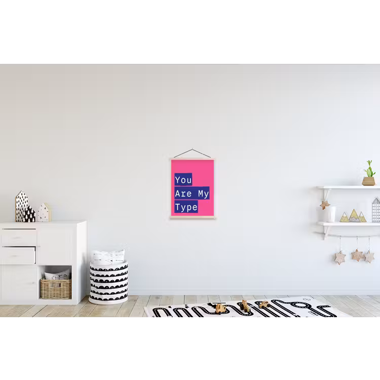 Valentijn - Tekst - Love textielposter latten blank klein -kinderkamer