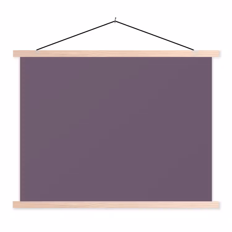Velvet - Aubergine - Paars textielposter latten blank klein 122 -3d