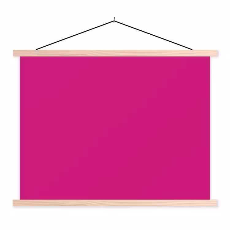 Velvet - Magenta - Roze textielposter latten blank klein 122 -3d