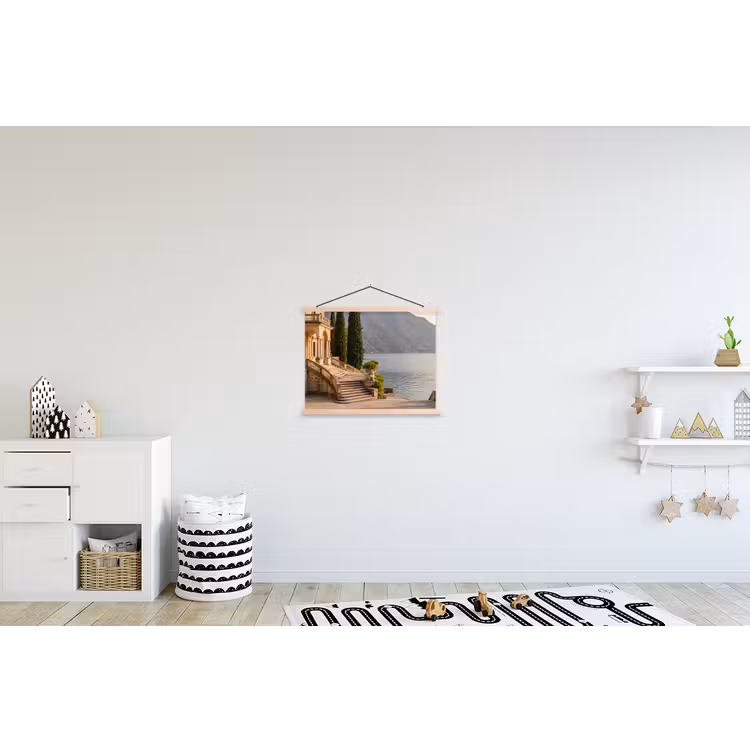 Schoolplaat - Villa - water -trappen - Villa - water -trappen textielposter latten blank klein