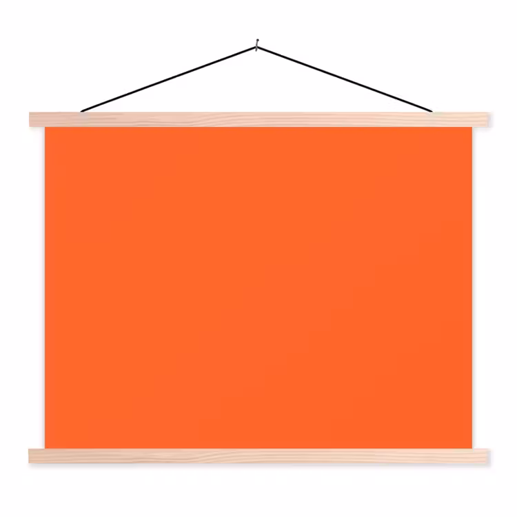 Vivid - Amber - Oranje textielposter latten blank klein 122 -3d