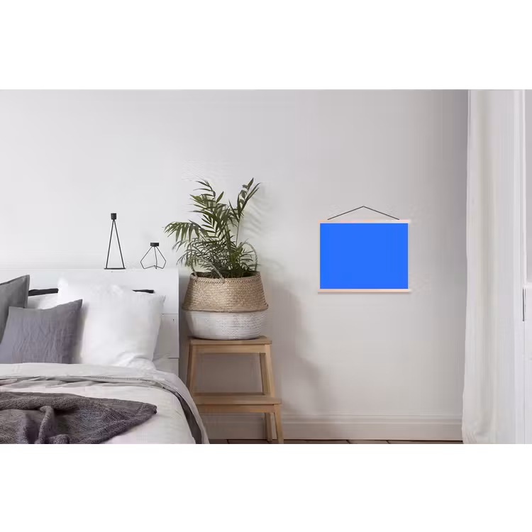 Vivid - Cobalt - Blauw textielposter latten blank klein 122 -woonkamer