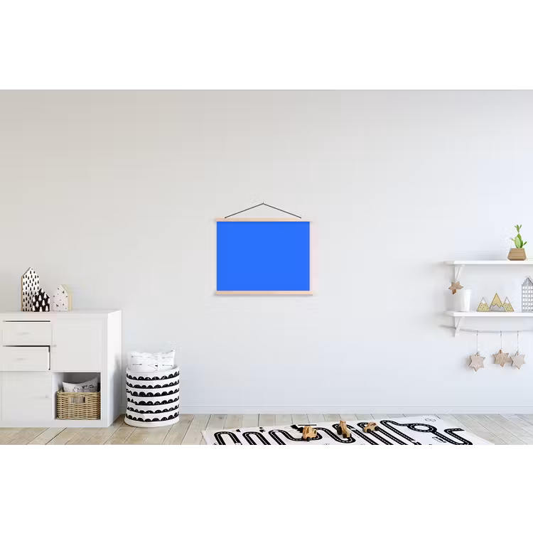 Vivid - Cobalt - Blauw textielposter latten blank klein 122 -kinderkamer