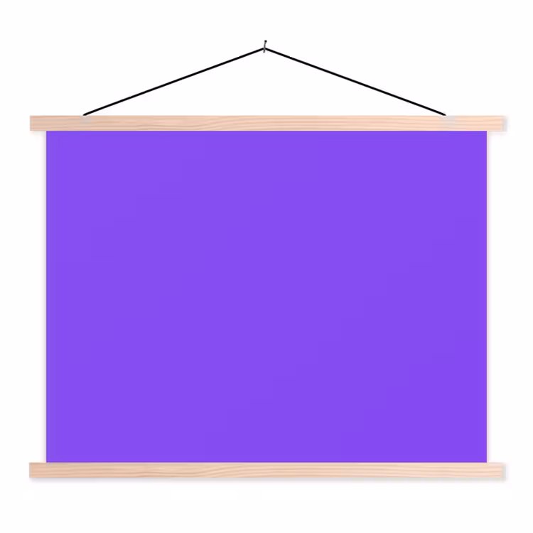 Vivid - Violet - Paars textielposter latten blank klein 122 -3d