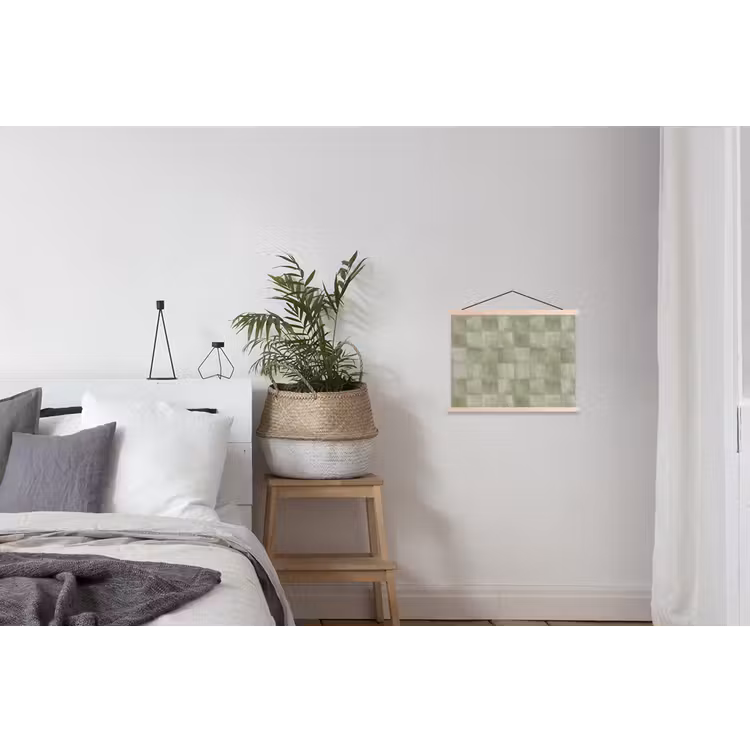 Vlakken - Rustiek - Groen textielposter latten blank klein 122 -woonkamer