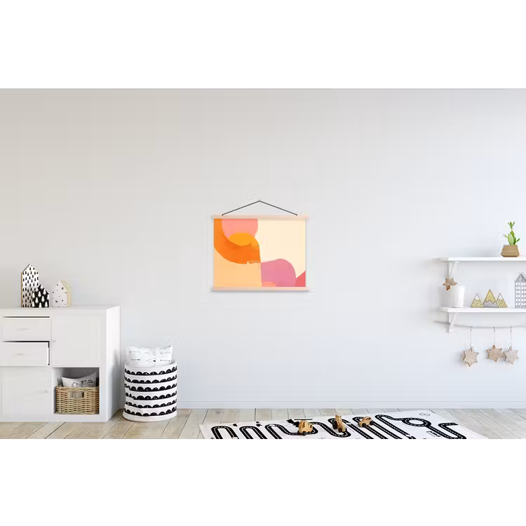 Vormen - Abstract - Kleurrijk textielposter latten blank klein -kinderkamer