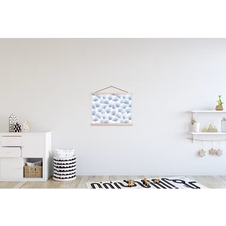 Waaier - Modern - Blauw textielposter latten blank klein 122 -kinderkamer